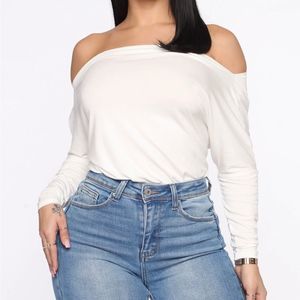 Fashion Nova I’m intrigued bodysuit off white size m